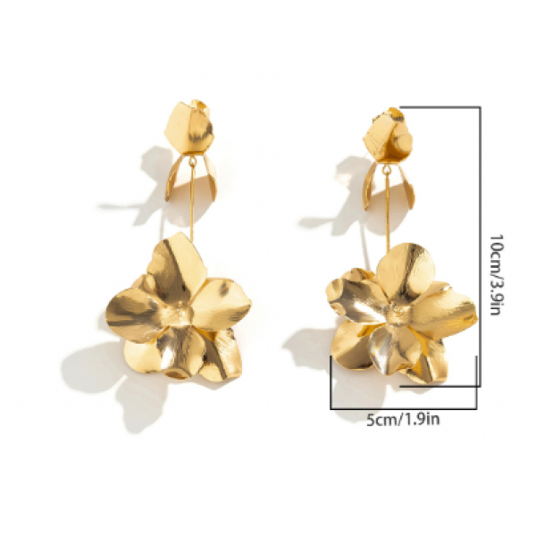 Сережки квіточка "Metallic Flowers", 2 кольори