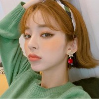 Сережки зірки з перлинами "Red Pearl Stars", золото