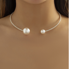 Ланцюжок з перлами "Chic Pearl", срібло\золото