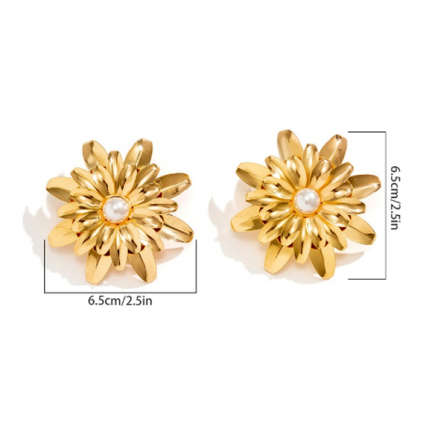 Сережки "Metalic Flower", два кольори