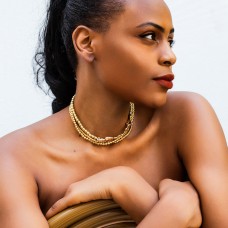 Ланцюжок багатошаровий "Multilayer Pearls", золото