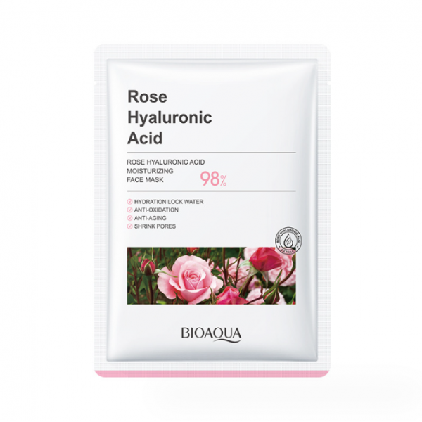 Маска гідрогелева Bioaqua Rose Hyaluronic Acid, з екстрактом троянди