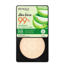 Кушон Bioaqua Aloe Vera Beauty Air Cushion Cream, з екстрактом алое вера, тон 02 слонова кістка, 20 г