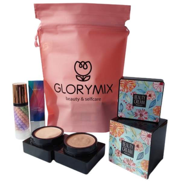 Набір Glorymix: База під макіяж 3в1, JOMTAM Contour Color Isolation + Кушон IMAGES Moisture Beauty Cream Concealer, тон 01