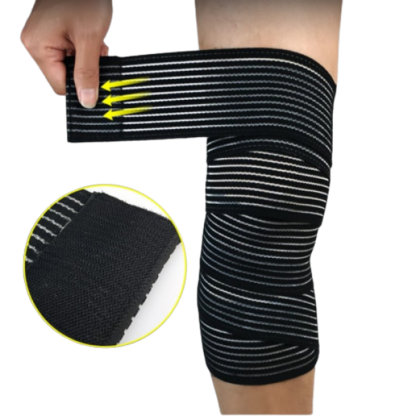Бандаж еластичний на коліно, для присідань, з липучкою 180 х 7,5 см