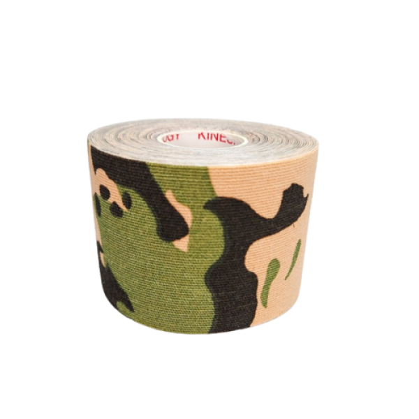 Тейп кінезіо 5 см, кінезіологічна стрічка Kinesiology Tape, 5 см, мілітарі