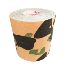 Тейп кінезіо 7,5 см, кінезіологічна стрічка Kinesiology Tape, 7,5 см, мілітарі