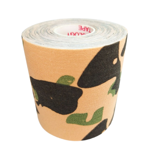 Тейп кінезіо 7,5 см, кінезіологічна стрічка Kinesiology Tape, 7,5 см, мілітарі
