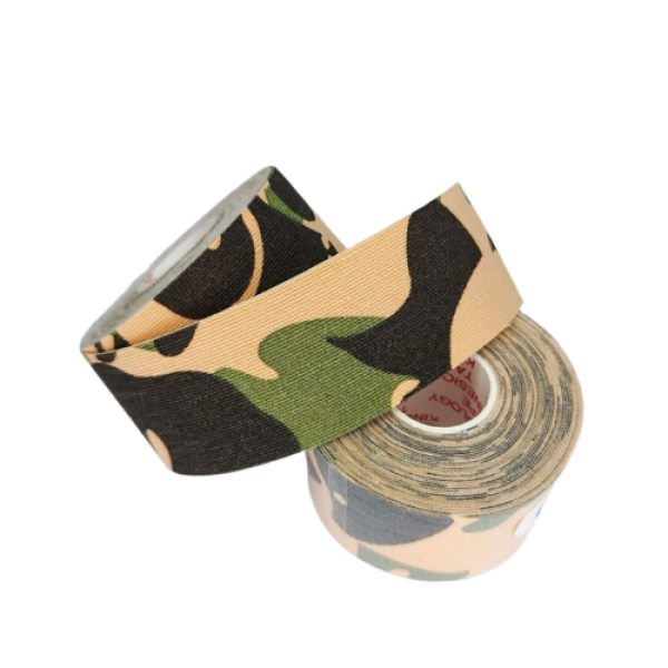 Тейп кінезіо 3,8 см, кінезіологічна стрічка Kinesiology Tape, камуфляж