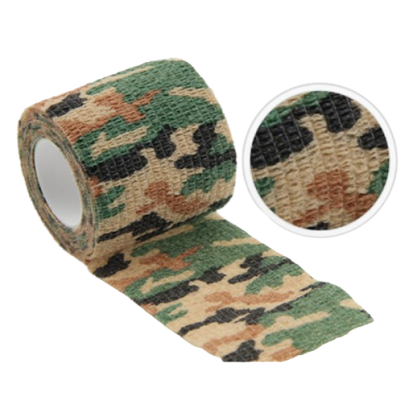 Бинт еластичний Coban 5см, фіксуючий, самозакріплюючий, бинт Кобан, коричнево-зелений мілітарі, 5см х 4,5м