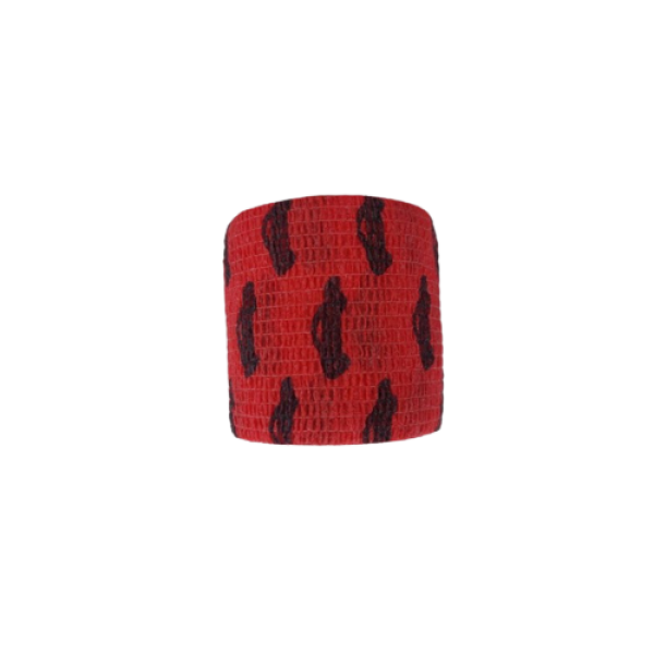 Бинт самоклеящийся эластичный Coban 5 см, красный с машинками, фиксирующий самоскрепляющийся, бинт кобан, аутоадгезийний бинт, 5 см х 4,5 м