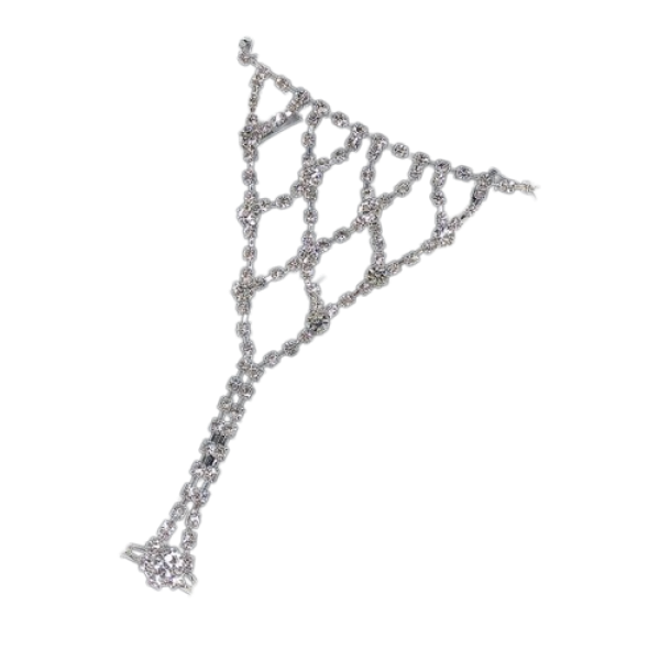 Браслет на руку "Exclusive bangle", зі стразами та каблучкою, 1 шт