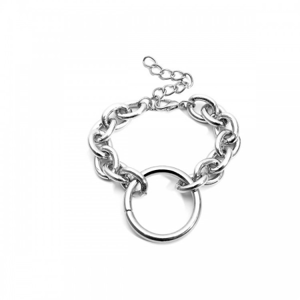 Браслет із великими ланками та кільцем, 2 кольори