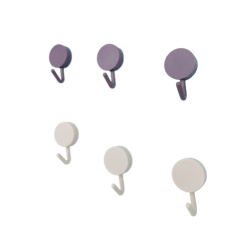 Гачки для одягу самоклеючі, чорні та білі, 10 шт