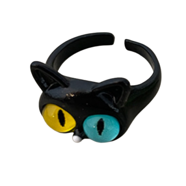 Кольцо в форме кота "Ukrainian Cat", цвет черный