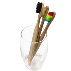 Зубна щітка, з натурального бамбука, м'яка, вугільна, 1 шт