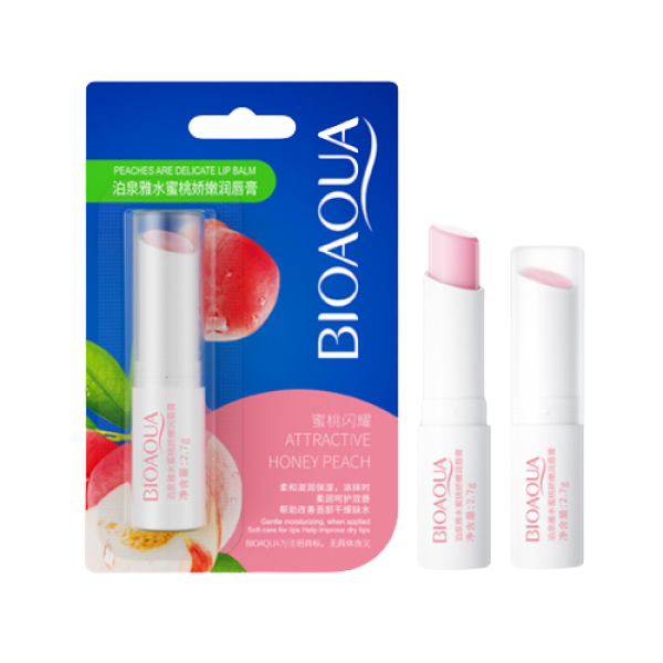 Бальзам зволожуючий для губ Bioaqua Peach Extract Lip Balm, з екстрактом персика, 2,7 г