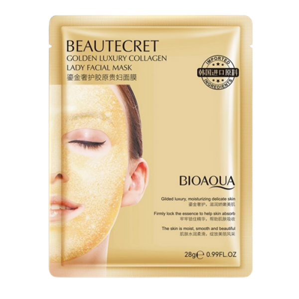 Маска гідрогелева колагенова Bioaqua Beauty Secret Golden Luxury Collagen Mask, з біозолотом