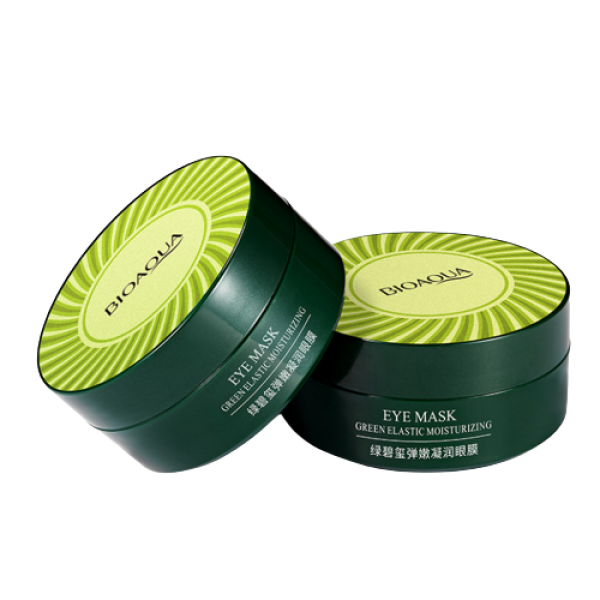 Патчи гидрогелевые для кожи вокруг глаз Bioaqua Green Elastic Moisturizing Eye Mask, с экстрактом водорослей мозуку, 60 шт