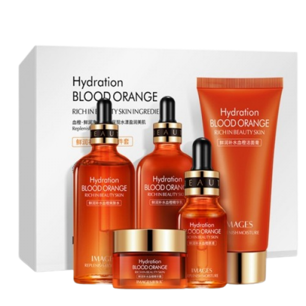 Подарунковий набір IMAGES Blood Orange Hydration, з екстрактом червоного апельсина, 5 засобів