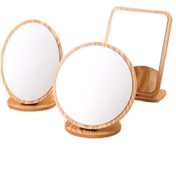 Дзеркало косметичне на дерев`яній підставці, різні форми