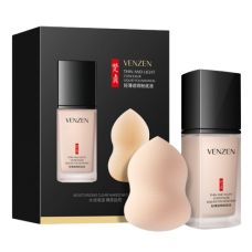 Тональний крем+спонж Veze Thin And Light Concealer Liquid Foundation, тон 02, 30мл