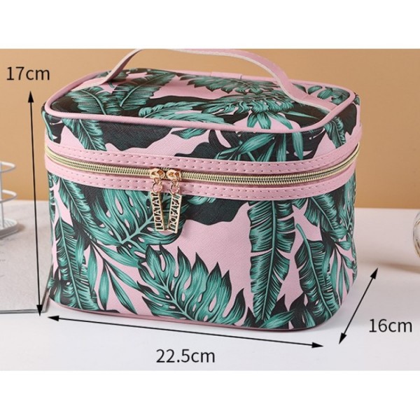 Косметичка - чемодан "Pink Tropic", овальная, органайзер для косметики