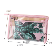 Косметичка подвійна - пенал "Pink Tropic", органайзер для косметики