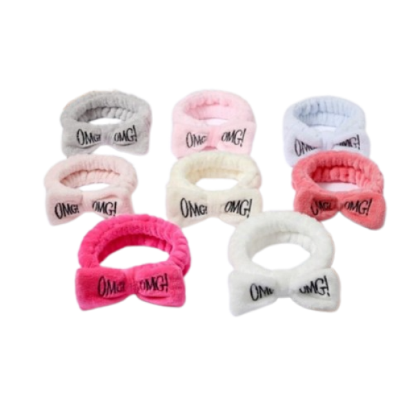 Пов'язка для макіяжу з бантиком "OMG", різні кольори