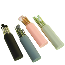 Набір пензлів для макіяжу в тубі, різні кольори, 5 шт