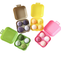 Набір спонжів для макіяжу "Color", у пластиковому футлярі, 4 шт