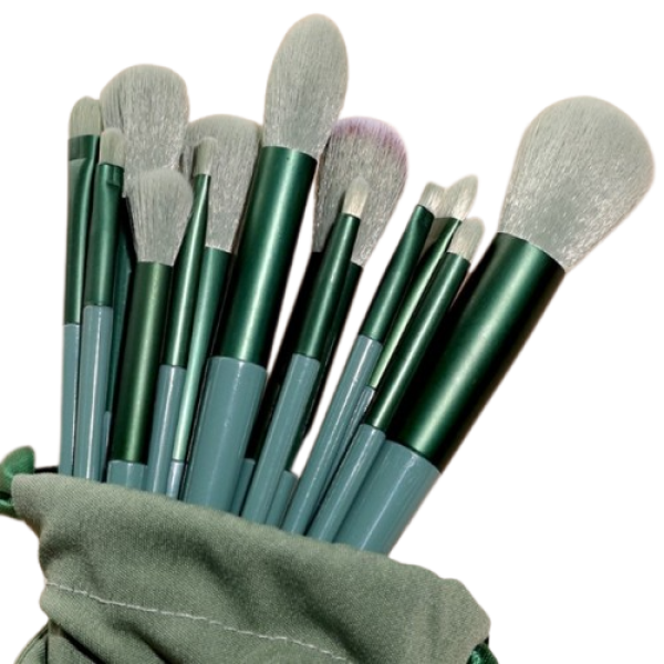 Набір пензлів для макіяжу, у велюровому мішечку, 13 шт