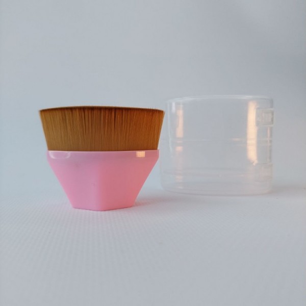 Пензлик для макіяжу, пензлик для тональної основи, рожевий, маленький