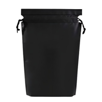 Пакет косметичний на зав'язках, чорний поліетиленовий матовий пакет для зберігання зі шнурком, 21х29 см, 1 шт