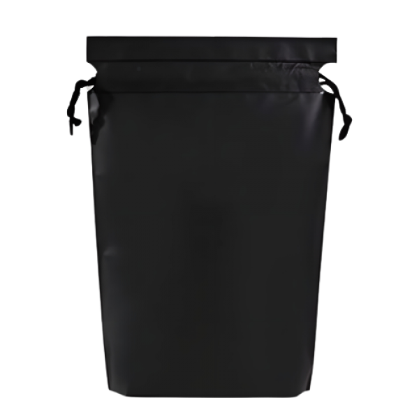 Пакет косметичний на зав'язках, чорний поліетиленовий матовий пакет для зберігання зі шнурком, 21х29 см, 1 шт