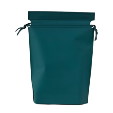 Пакет косметичний на зав'язках, темно-зелений поліетиленовий матовий пакет для зберігання зі шнурком, 21х29 см, 1 шт