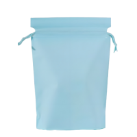 Пакет косметичний на зав'язках, блакитний поліетиленовий матовий пакет для зберігання зі шнурком, 21х29 см, 1 шт