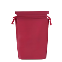 Пакет косметичний на зав'язках, бордовий поліетиленовий матовий пакет для зберігання зі шнурком, 21х29 см, 1 шт