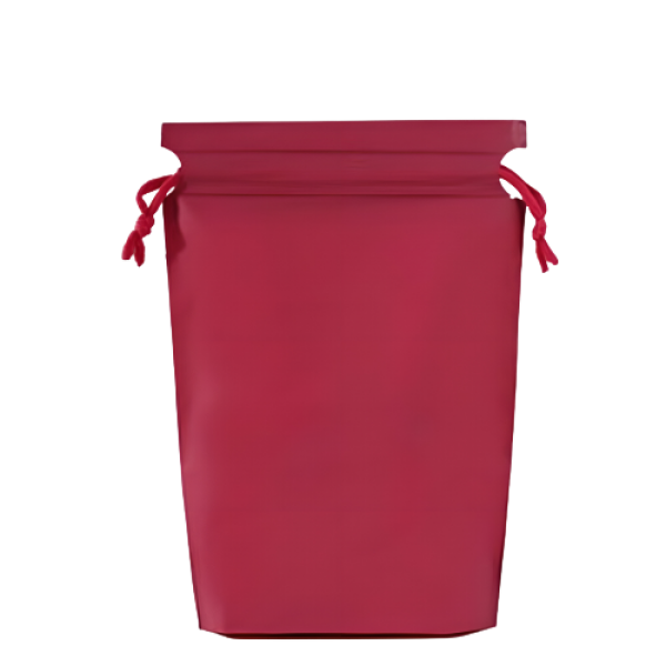Пакет косметичний на зав'язках, бордовий поліетиленовий матовий пакет для зберігання зі шнурком, 21х29 см, 1 шт