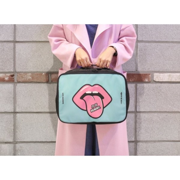 Сумка для подорожей "Black", блакитна з принтом, 38х27х16 см