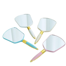 Дзеркало косметичне квадратне з ручкою, різні кольори