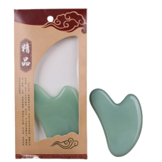 Шкребок ГуаШа Галочка, зелене скло, 5,5х8 см