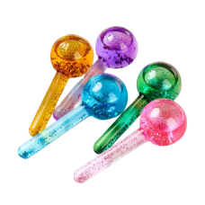 Масажер крижаний, фіолетовий, з шимером, кріомасажер із шимером, для обличчя та тіла, 2 шт