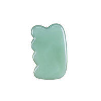 Скребок ГуаШа Пластина, зеленое стекло, 5,3х9 см