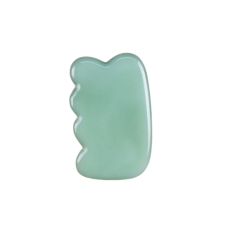 Шкребок ГуаШа Пластина, зелене скло, 5,3х9 см