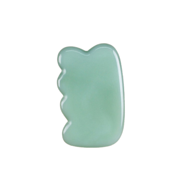 Скребок ГуаШа Пластина, зеленое стекло, 5,3х9 см