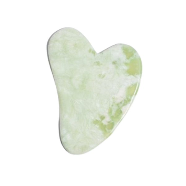 Шкребок Гуаша "Галочка", зі світло-зеленого нефриту, натуральний нефритовий масажер Гуаша, 5,5х8,5 см
