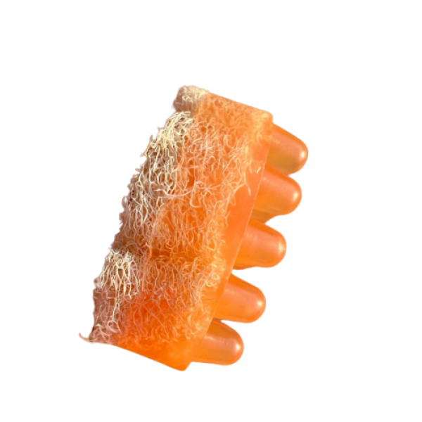 Масажне мило ручної роботи з люфою, антицелюлітне, з ароматом цитрусу