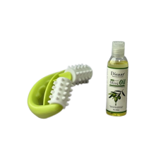 Набір для догляду за тілом: Масажер роликовий ручний від целюліту + масажна олія Disaar (на вибір)