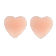 Наклейки силіконові багаторазові для грудей, на соски, "сердечко", стикині, пестіс, діаметр 7 см (1 пара)